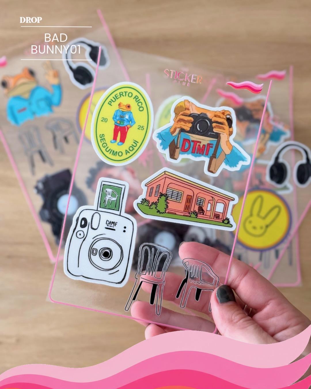 Plancha de stickers BAD BUNNY01