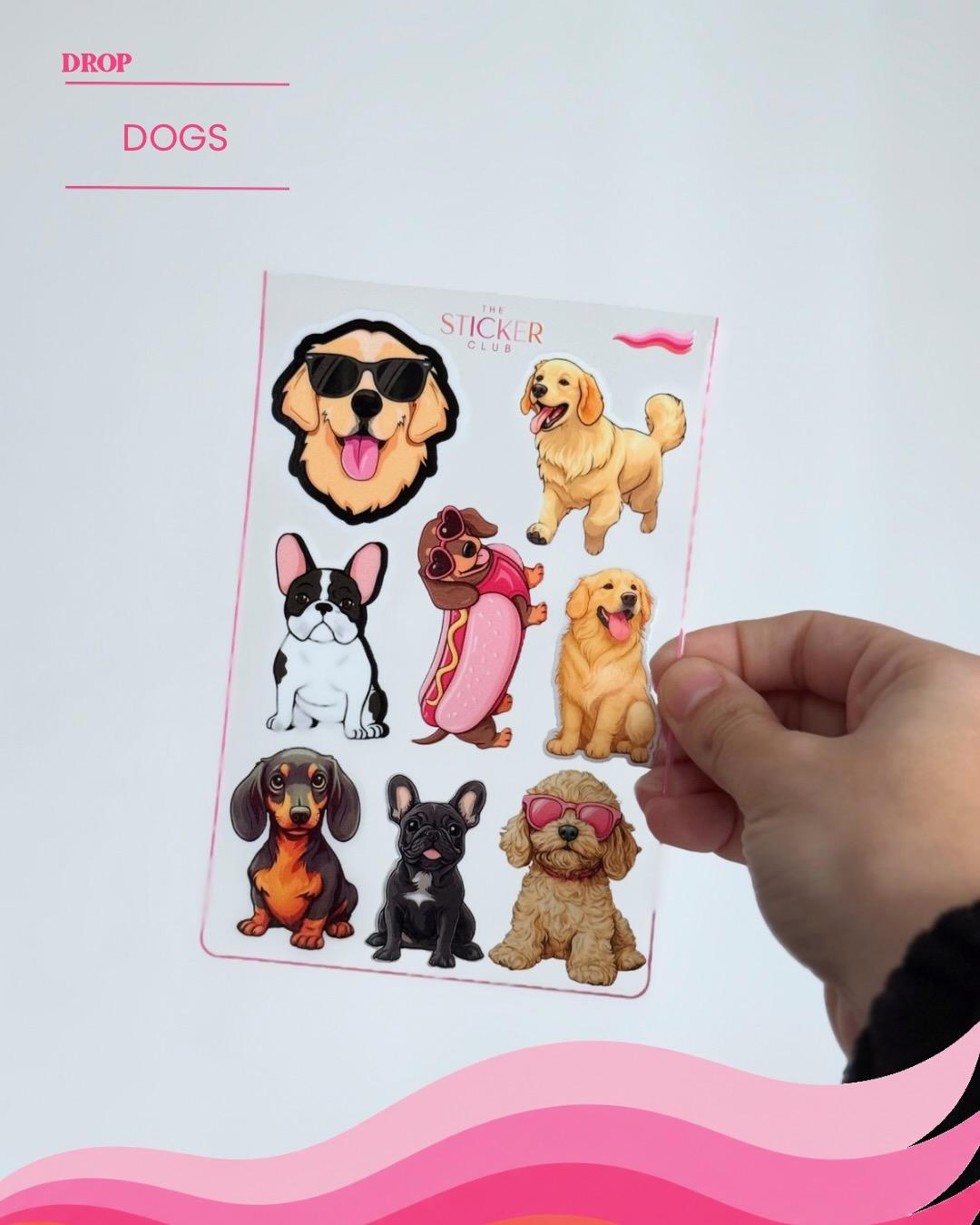 Plancha de stickers DOGS