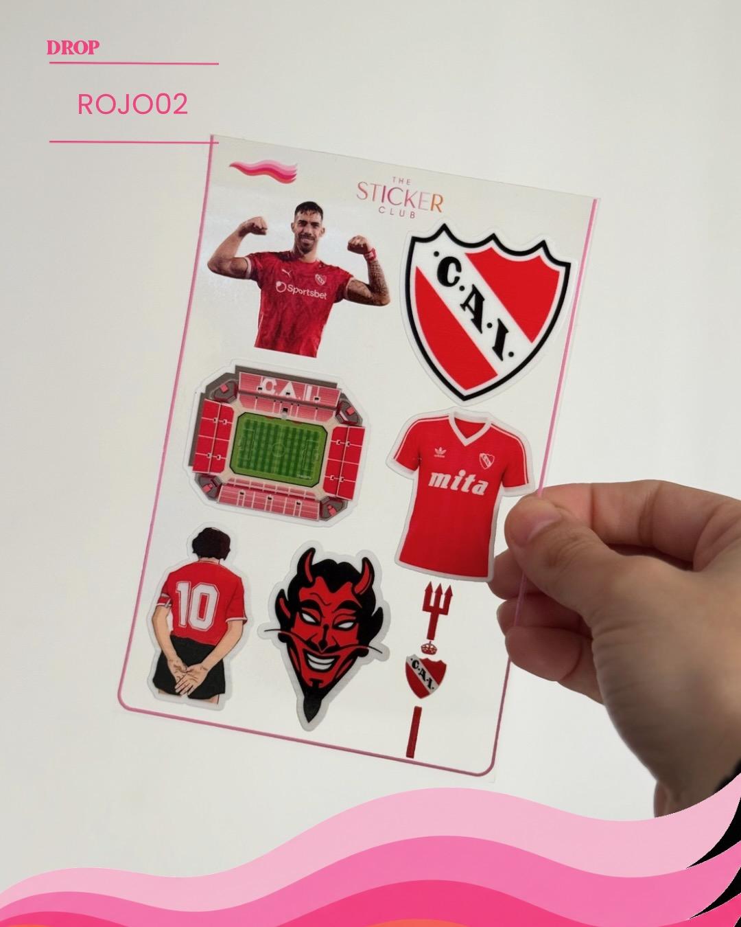 Plancha de stickers ROJO02