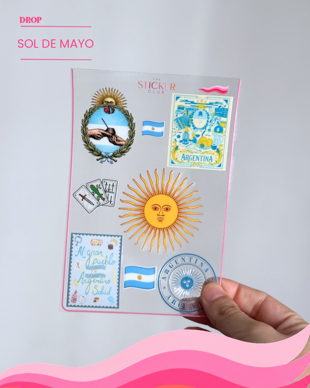 Plancha de stickers SOL DE MAYO