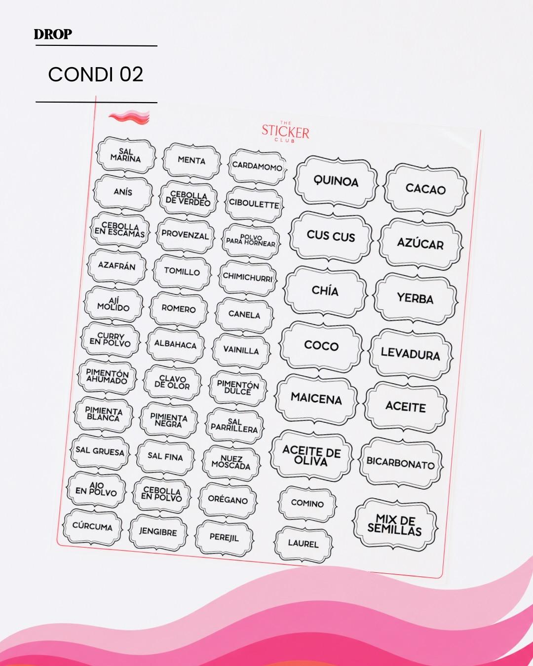 Plancha de stickers CONDI 02