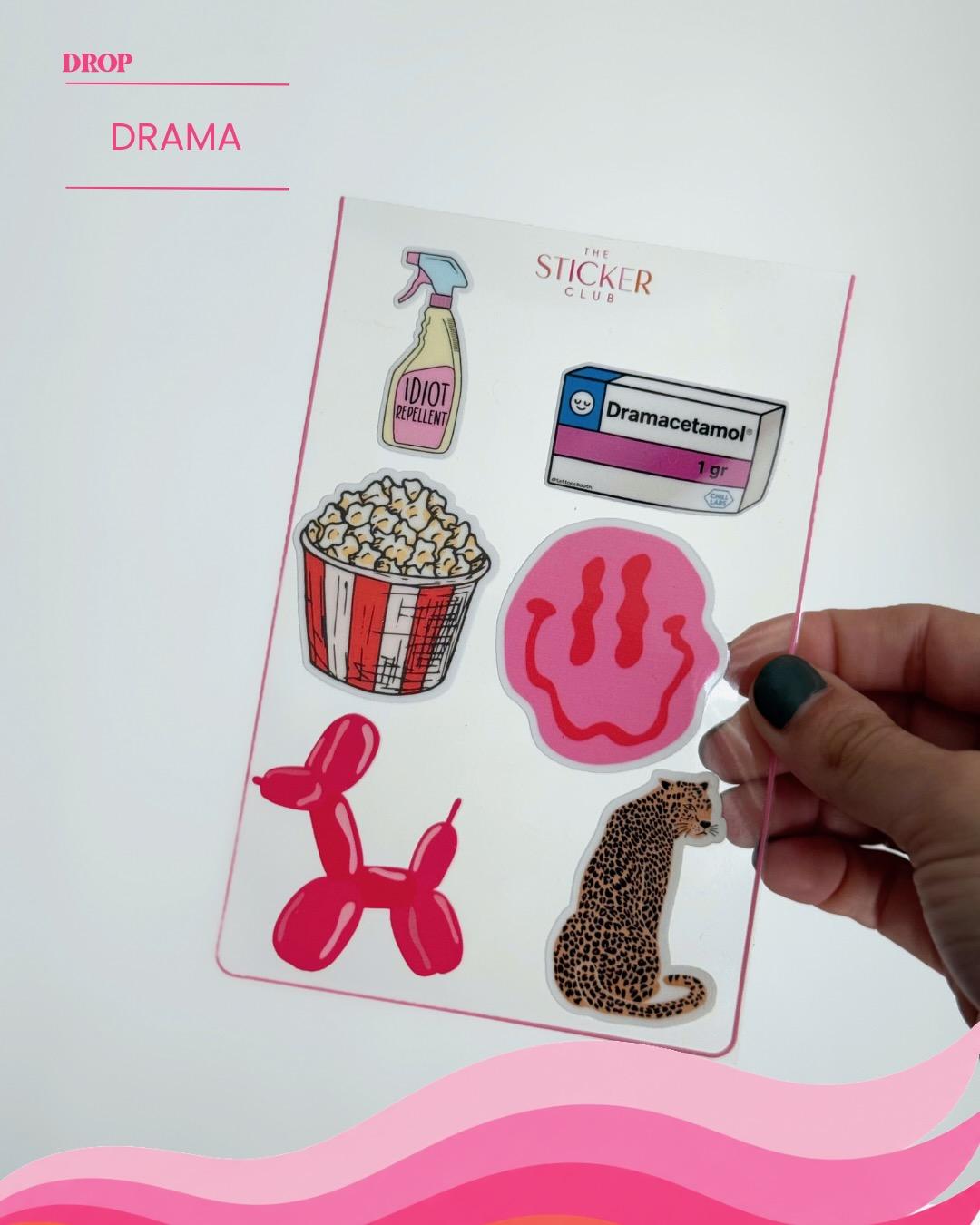 Plancha de stickers DRAMA