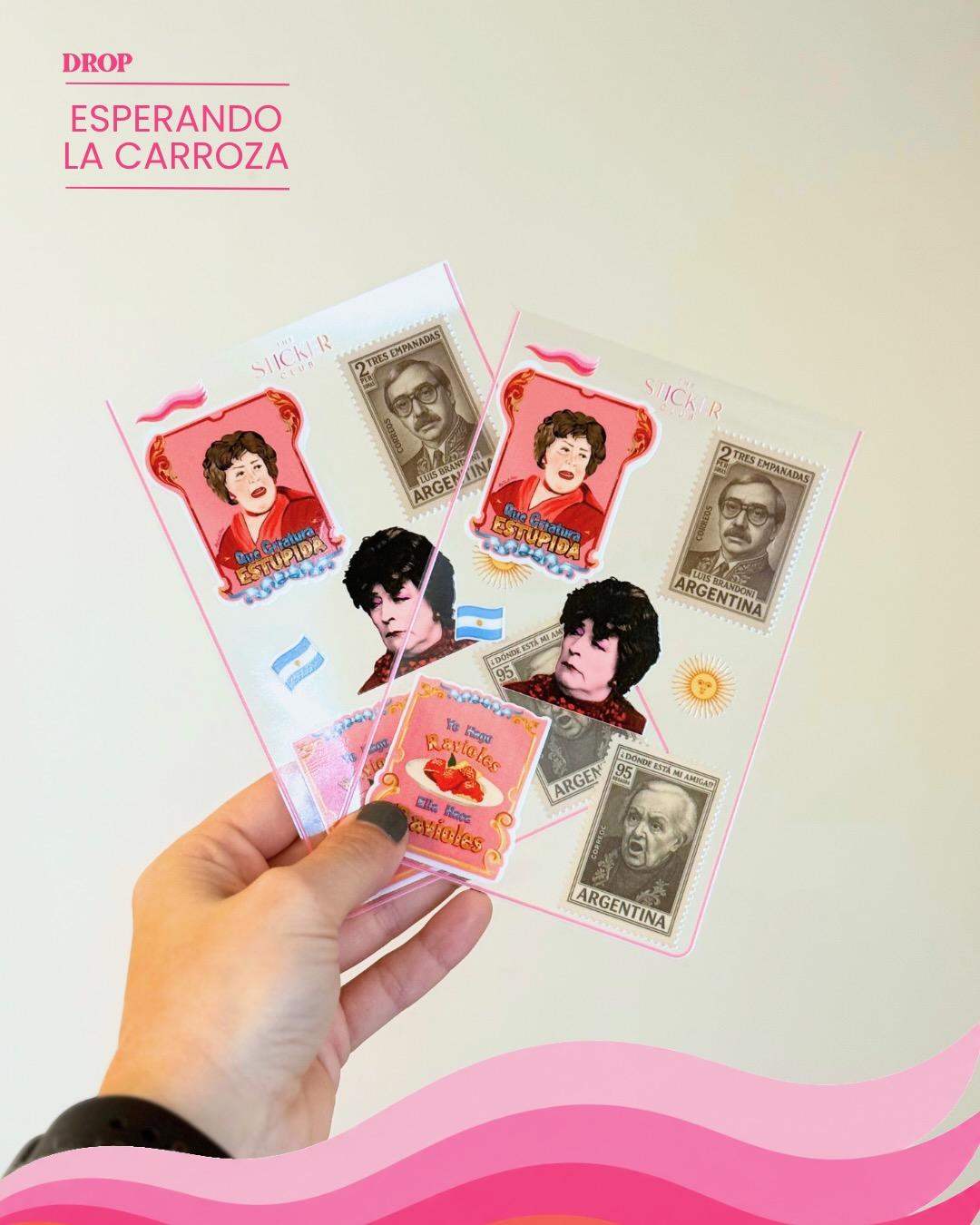 Plancha de stickers ESPERANDO LA CARROZA