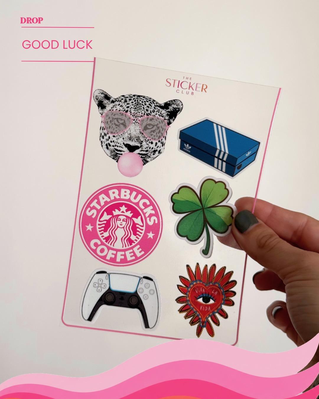 Plancha de stickers GOOD LUCK