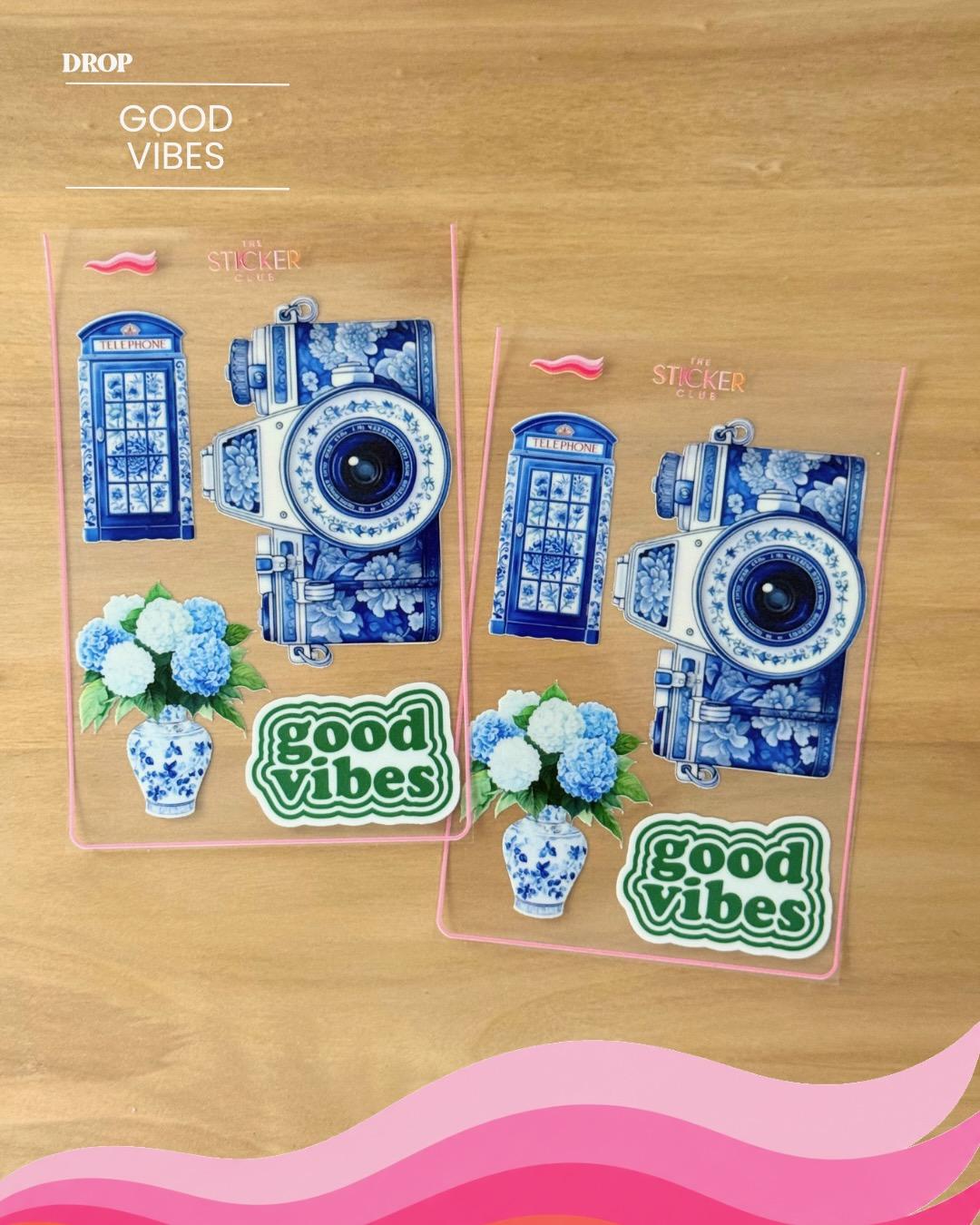 Plancha de stickers GOOD VIBES