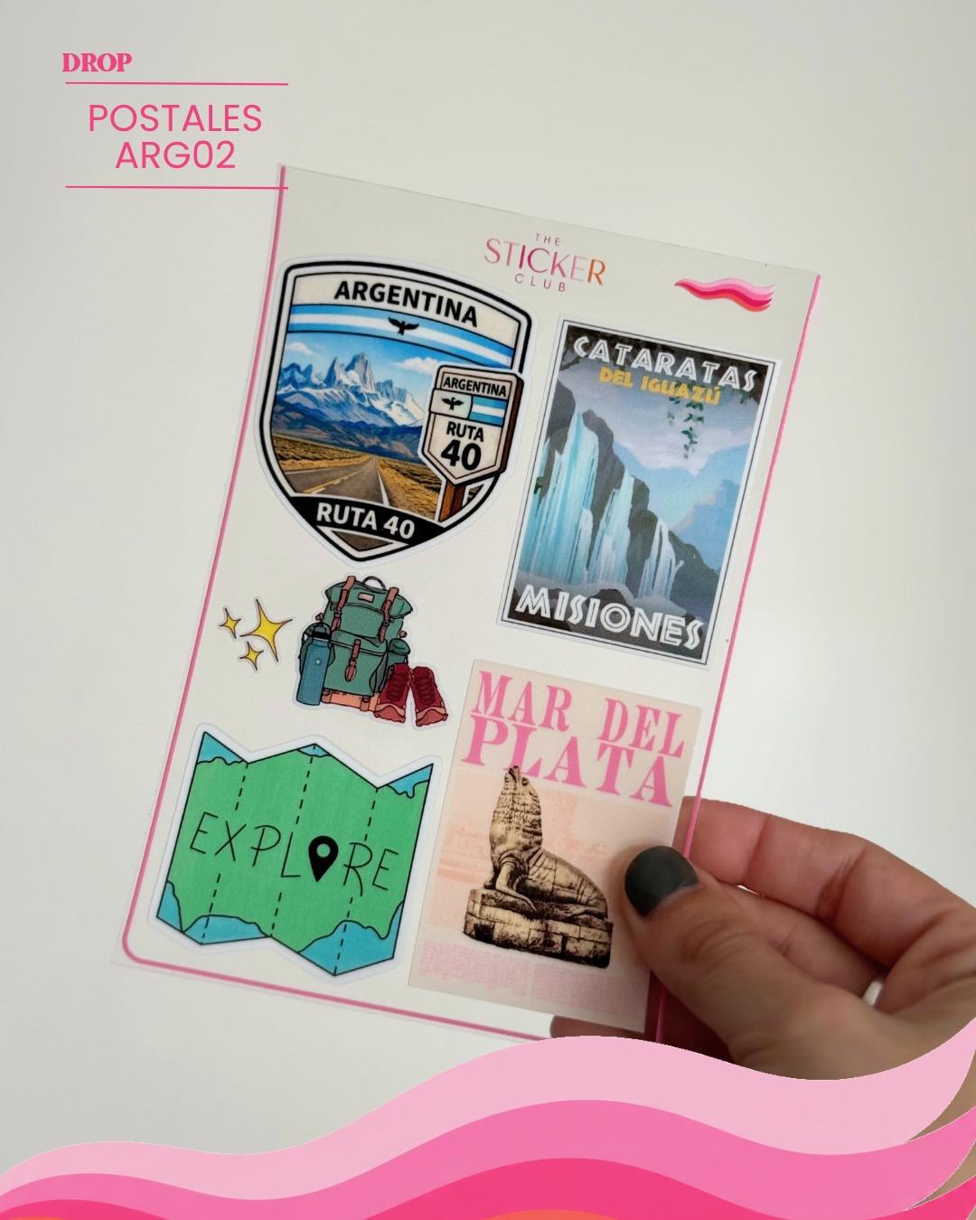 Plancha de stickers POSTALES ARG02