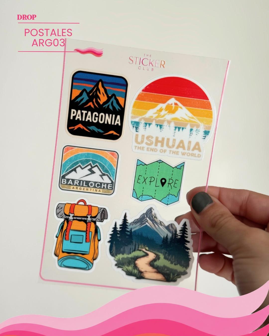 Plancha de stickers POSTALES ARG03