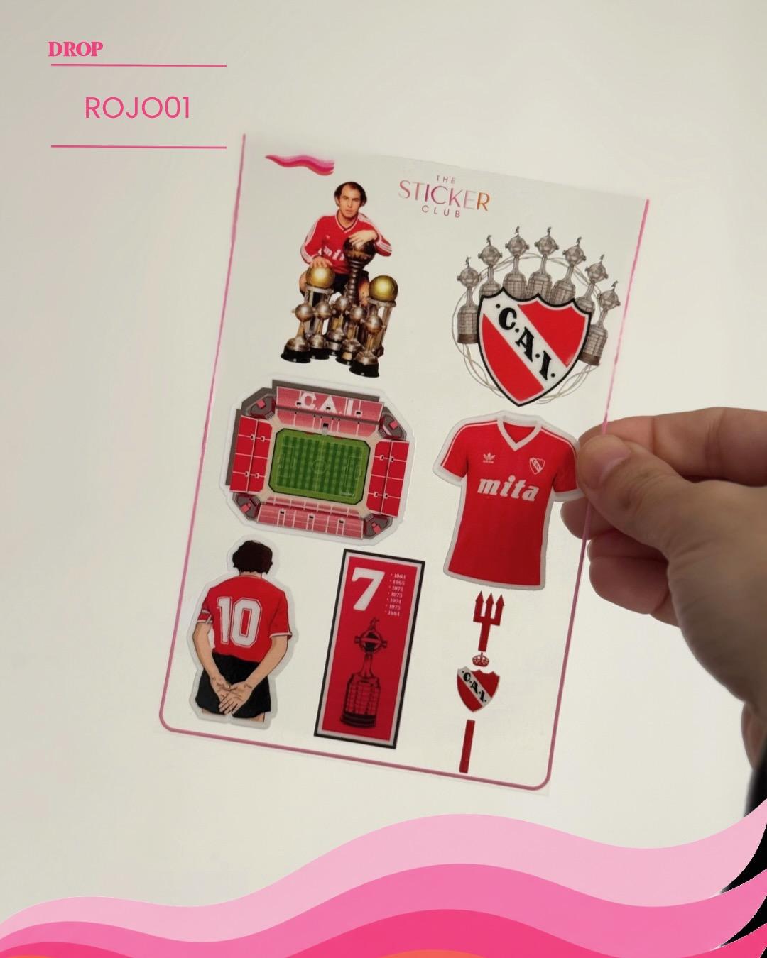 Plancha de stickers ROJO01